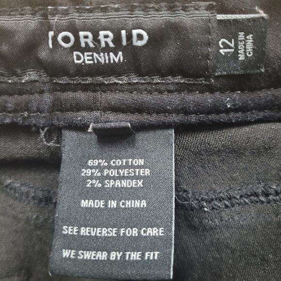 Torrid Denim Womens Size 12 Black Pants Stretch 69% Cotton 29% Polyester - Picture 5 of 5